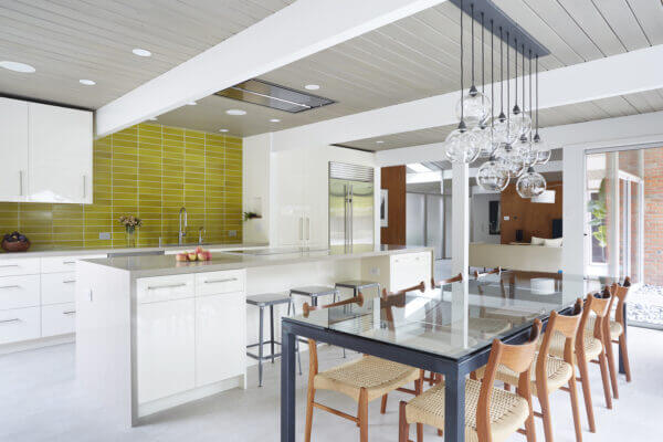 Eichler kitchen and dining room.